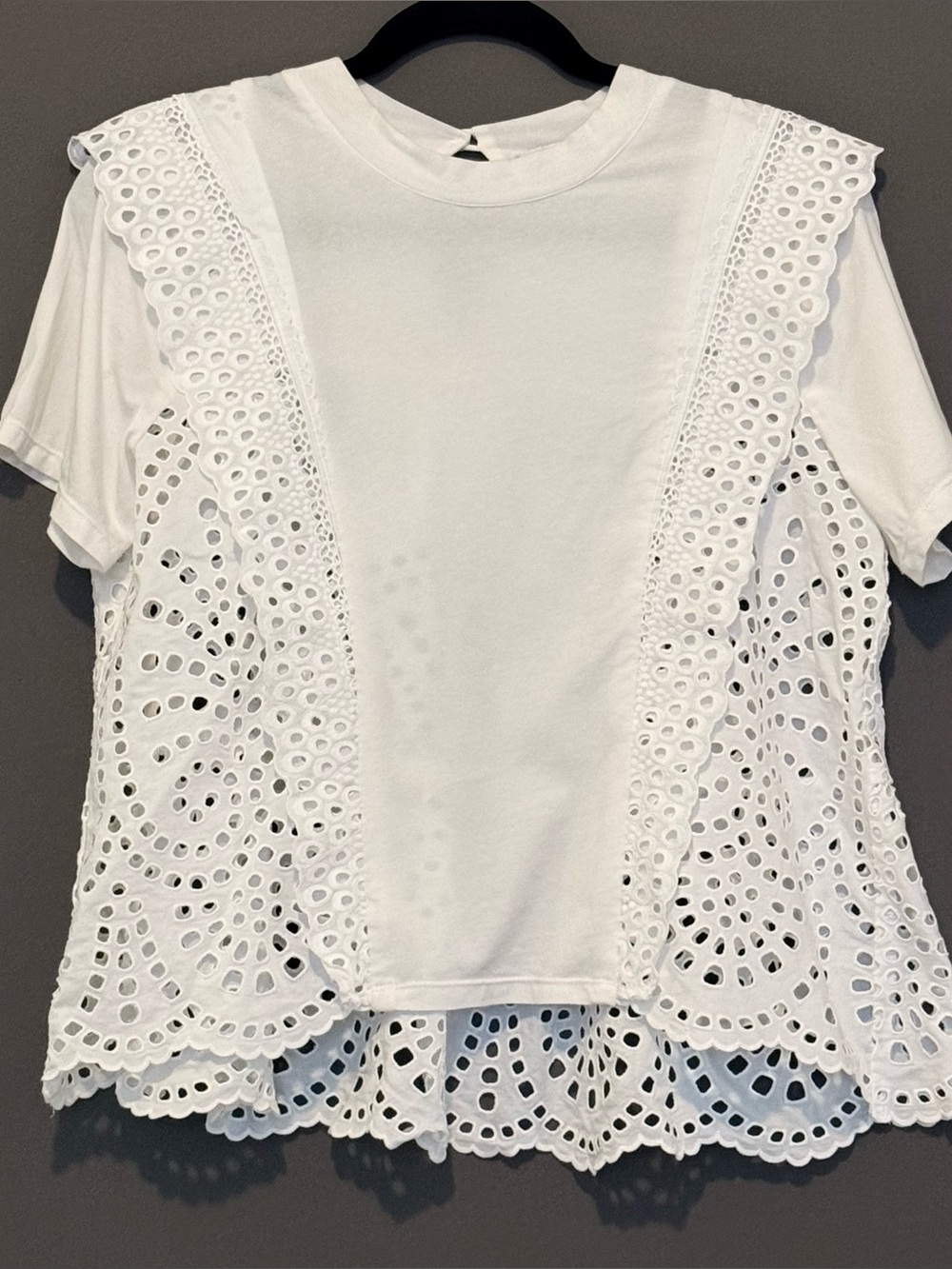 Sea New York Eyelet Lace Peplum Ruffle Top Women’s White XS Coquette - Picture 1 of 8